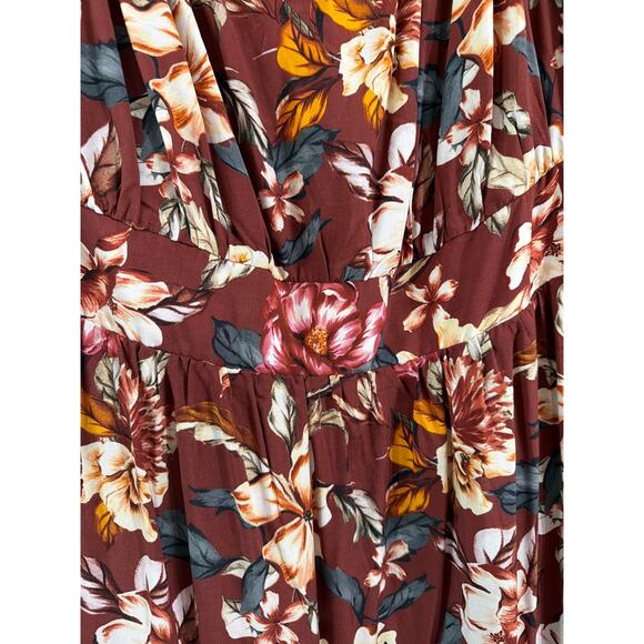 Torrid Women's Plus Size Tea Length Off Shoulder Peasant Dress Floral 4 4X New - Picture 4 of 6